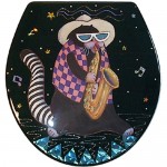 Cat with Sax Toilet Seat - Elongated (Free Shipping Today!)