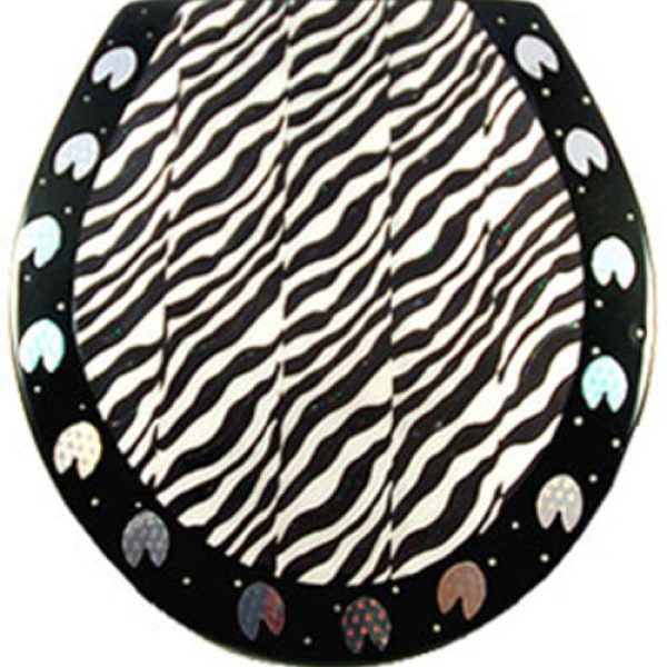 Zebra Print Toilet Seat - Elongated (Free Shipping Today!)